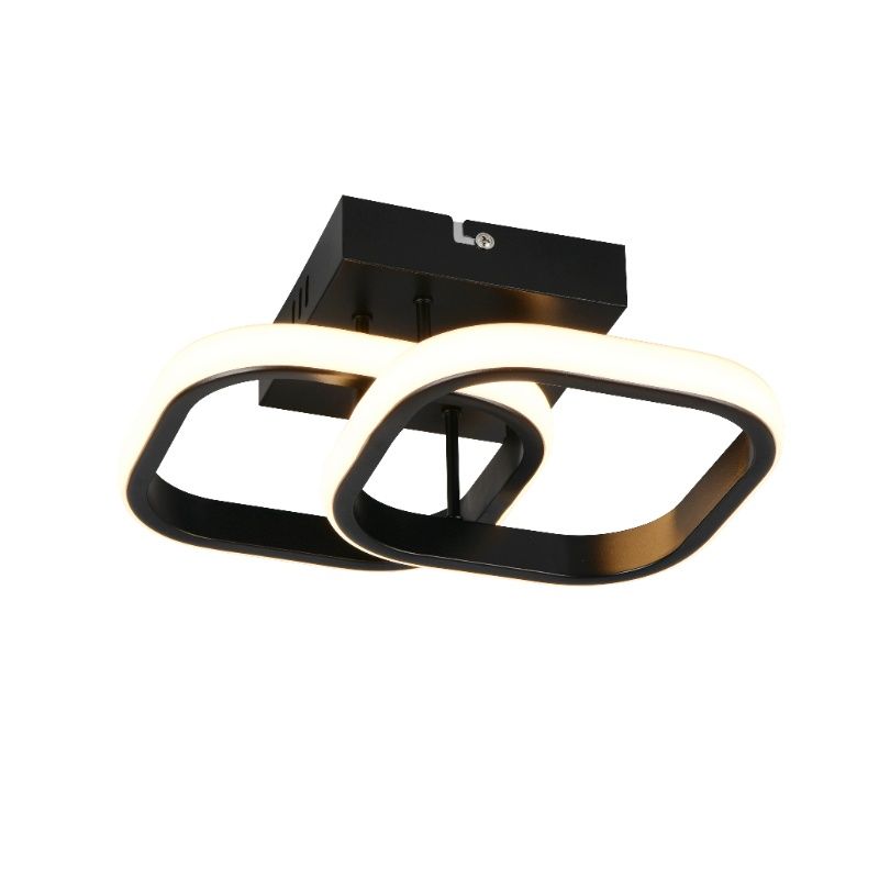 Lampada da soffitto design nera, Yasser, 7W, 3000K LED