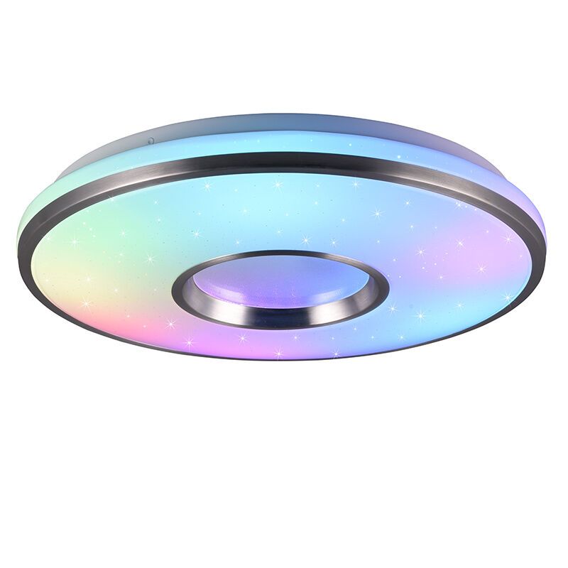 Plafoniera bianca in plastica, Franz, 21W, RGBW LED, con telecomando