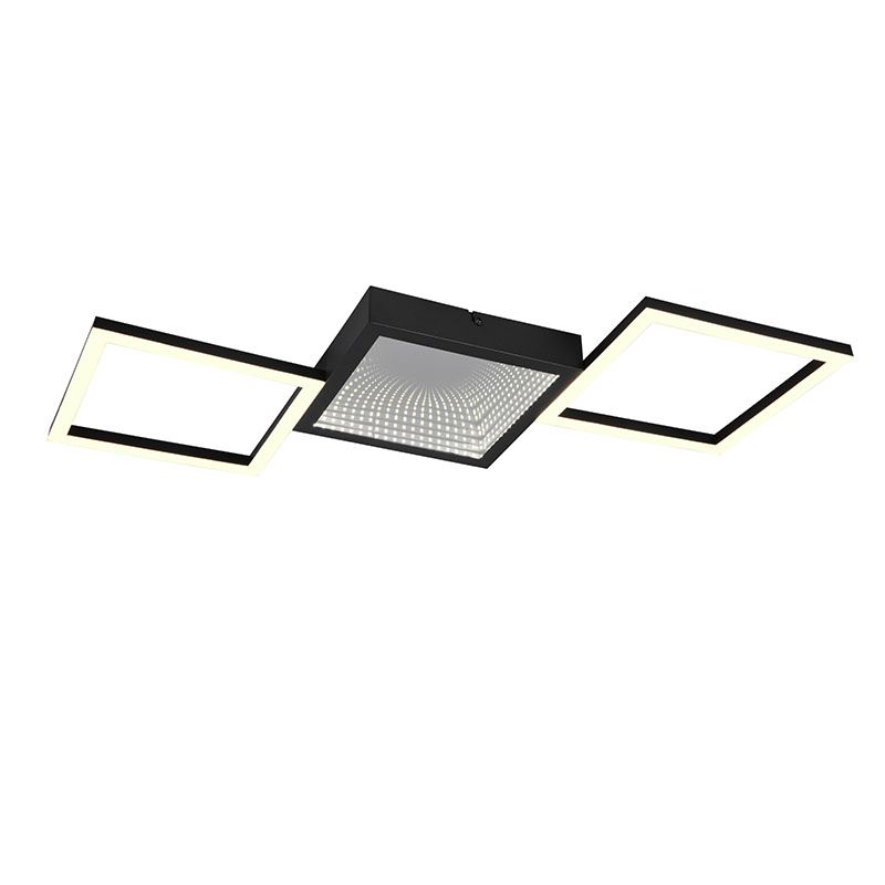 Lampada da soffitto design nera, Gelka, 24W, 3000K LED, dimmer in 3 fasi