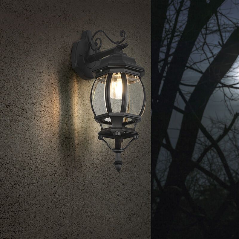 Lampada da esterno classica nera, Evander, IP23
