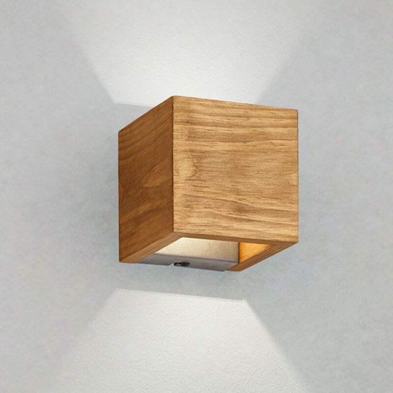 Lampada da parete up down in legno marrone, Deka, 4W, 3000K LED Lampada da parete up down in legno marrone, Deka, 4W, 3000K LED
