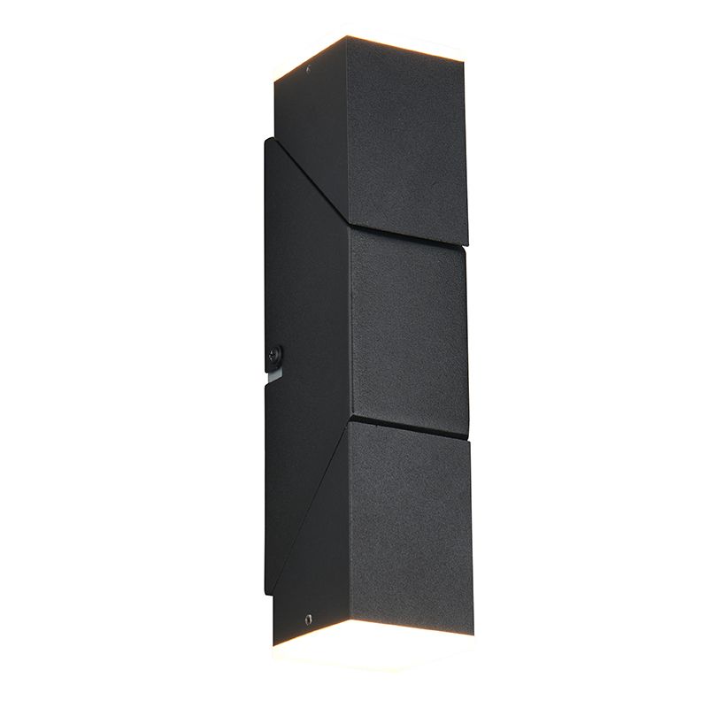 Lampada da parete up down moderna nera, Lok, 3W, 3000K LED