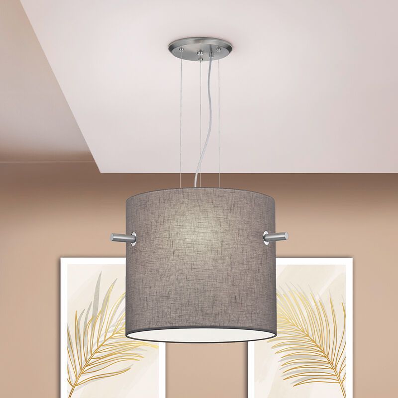 Lampade a sospensione per tavolo da pranzo grigia metallo, Myke