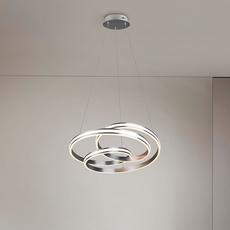 Lampada a sospensione moderna in nichel, Elyse, 60W, colore regolabile LED