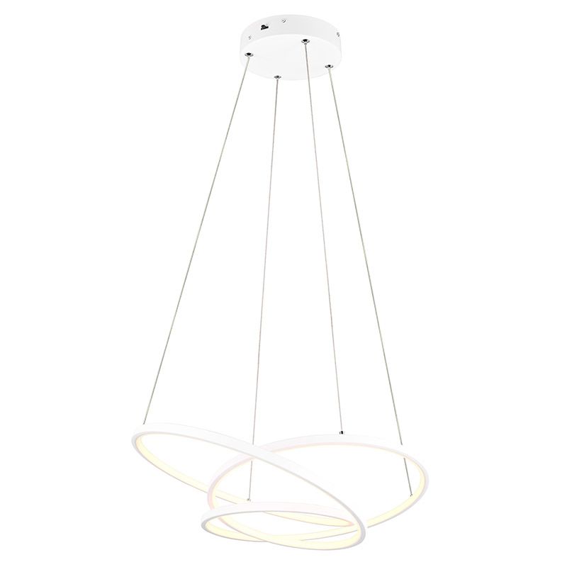 Lampada a sospensione design bianca, Teodore, 34W, white switch LED, dimmer in 3 fasi