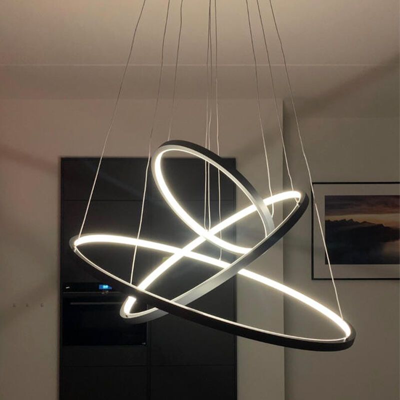 Lampada a sospensione moderna antracite, Harold, 80W, RGBW LED, con telecomando