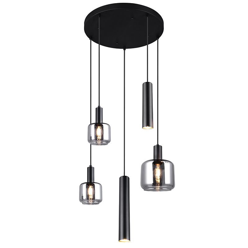 Lampada a sospensione per tavolo da pranzo design nera, Lahcen