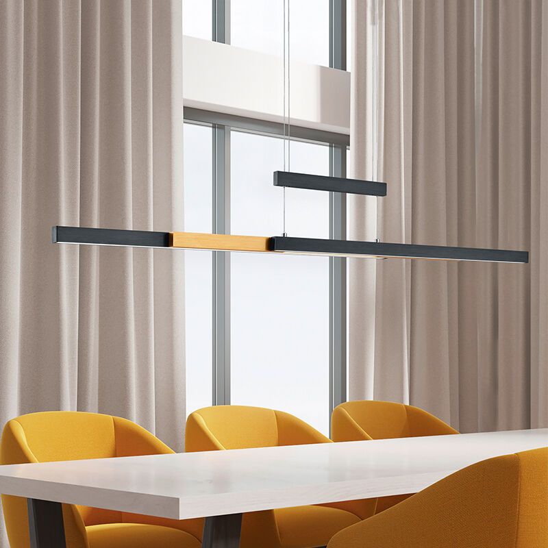 Lampada a sospensione per tavolo da pranzo moderna nera, Jessey, 45W, bianco regolabile tra caldo e freddo LED Lampada a sospensione per tavolo da pranzo moderna nera, Jessey, 45W, bianco regolabile tra caldo e freddo LED