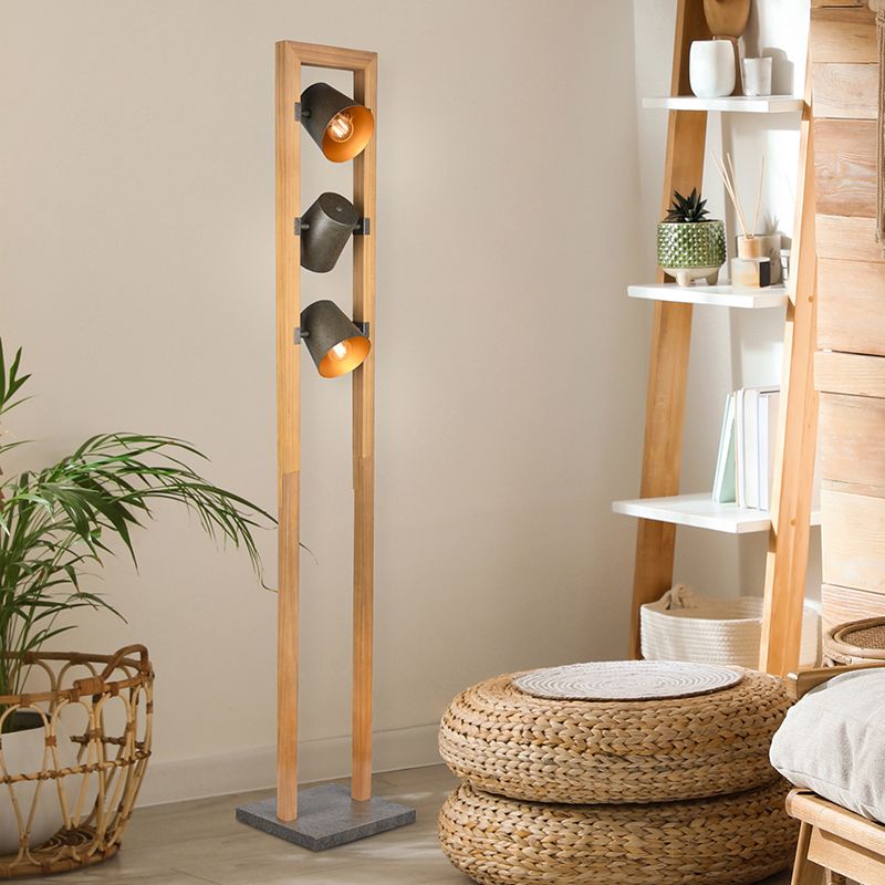 Piantana da lettura da terra vintage in nichel, Keira, con interruttore