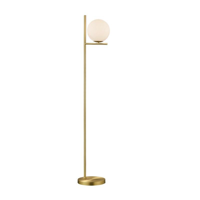 Lampada da terra moderna in ottone, Silkis, con interruttore Lampada da terra moderna in ottone, Silkis, con interruttore