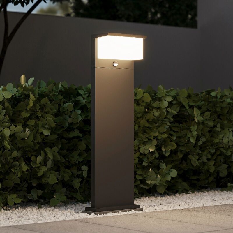 Lampione da giardino con sensore di movimento moderno antracite, Slimane, 13W, 3000K LED, IP54