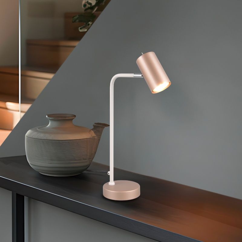 Lampada da tavolo moderna marrone, Kaso, con interruttore