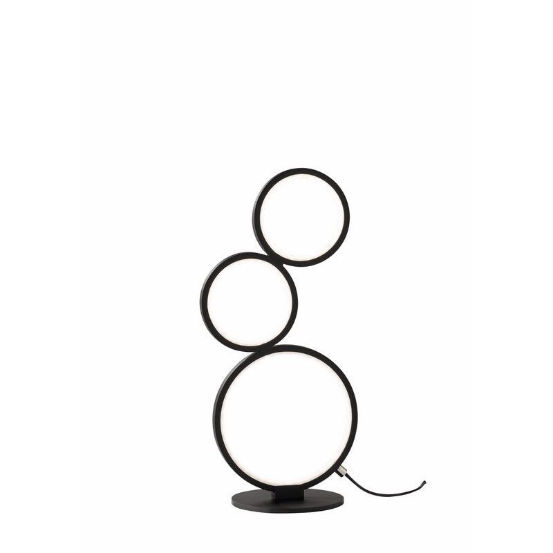 Lampada da tavolo moderna nera, Robon, 17W, 3000K LED, con interruttore Lampada da tavolo moderna nera, Robon, 17W, 3000K LED, con interruttore