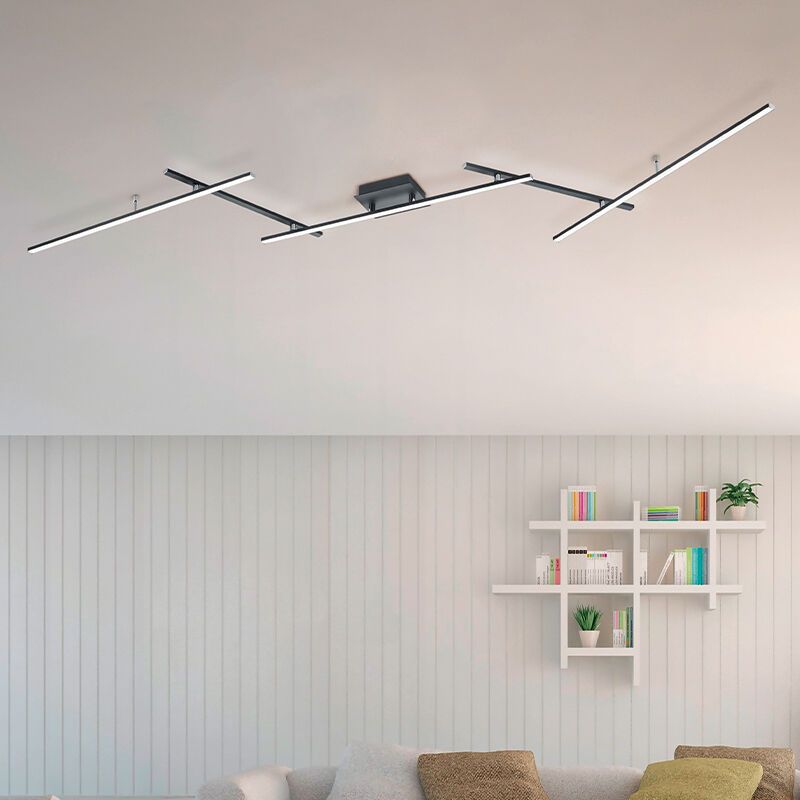 Plafoniera moderna nera, Nadja, 22W, RGBW LED, con telecomando Plafoniera moderna nera, Nadja, 22W, RGBW LED, con telecomando