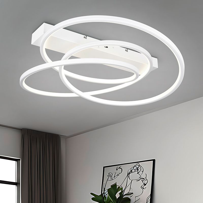 Plafoniera design bianca, Teodore, 34W, white switch LED, dimmer in 3 fasi