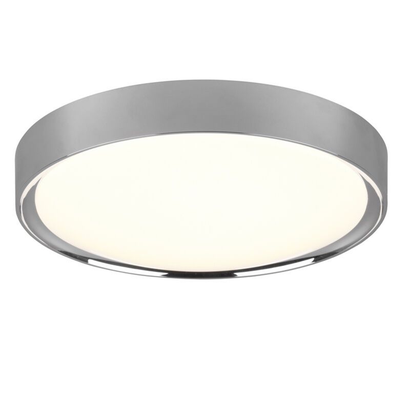 Lampada da soffitto da bagno cromata in plastica, Evelina, 18W, 3000K LED, IP44