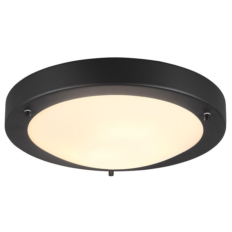 Lampada da soffitto da bagno moderna nera, Hadleigh, IP44 Lampada da soffitto da bagno moderna nera, Hadleigh, IP44