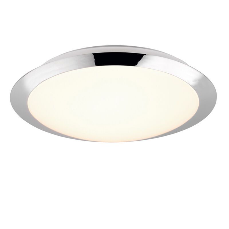 Lampada da soffitto da bagno cromata in plastica, Ronan, 12W, 3000K LED, IP44