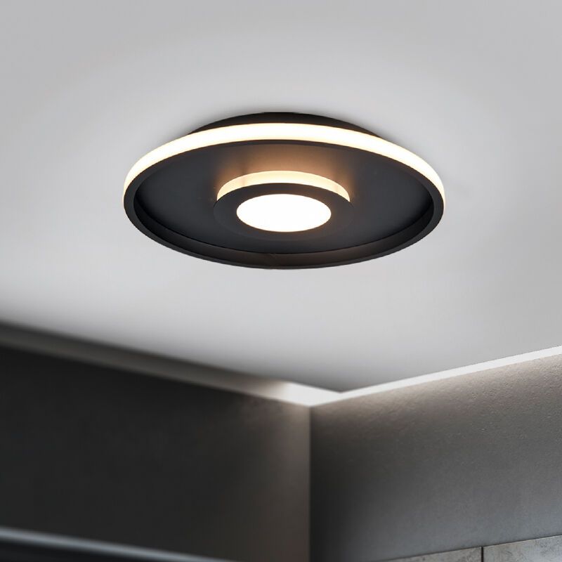 Lampada da soffitto da bagno moderna nera, Kayla, 35W, 3000K LED, IP44 Lampada da soffitto da bagno moderna nera, Kayla, 35W, 3000K LED, IP44
