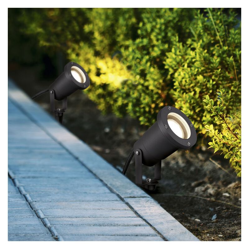 Faretto da giardino moderno antracite, Tau, IP65
