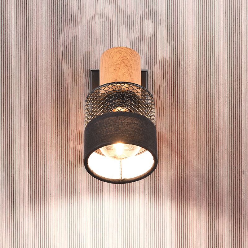 Faretto da parete retrò nero, Solmaz