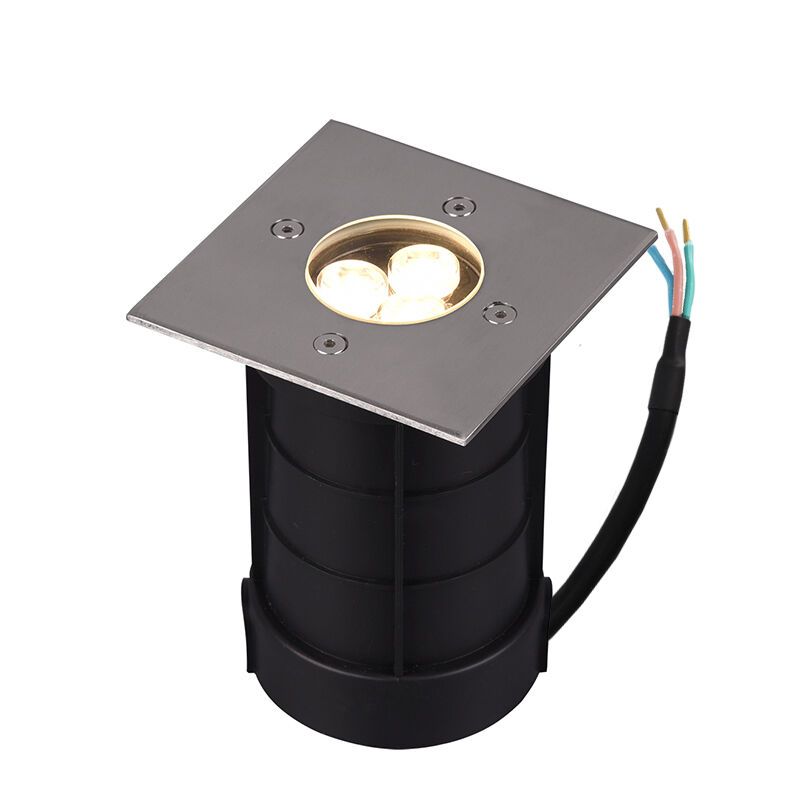 Faretto da esterno a pavimento moderno in nichel, Jabari, 3W, 3000K LED, IP65