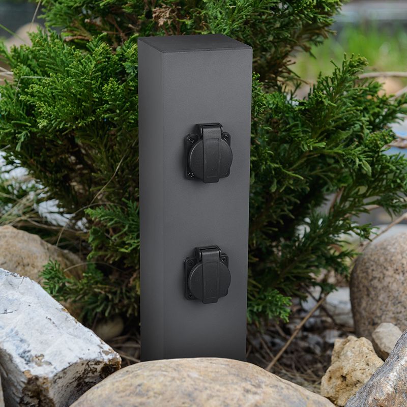 Palo elettrico antracite Jafari, metallo, moderno Palo elettrico antracite Jafari, metallo, moderno