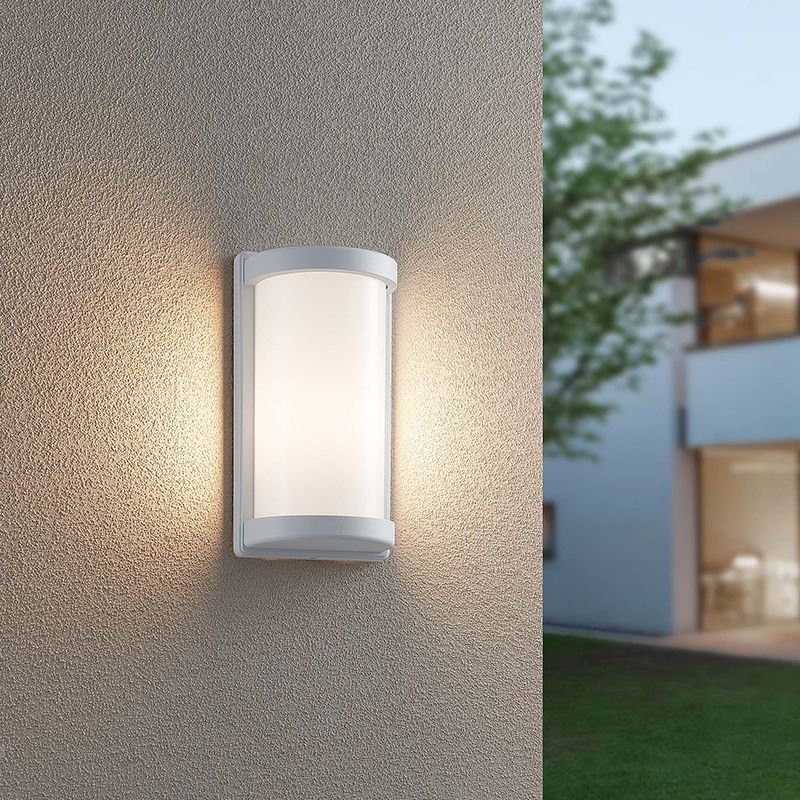 Lampada da esterno bianca in alluminio, Mesut, IP44