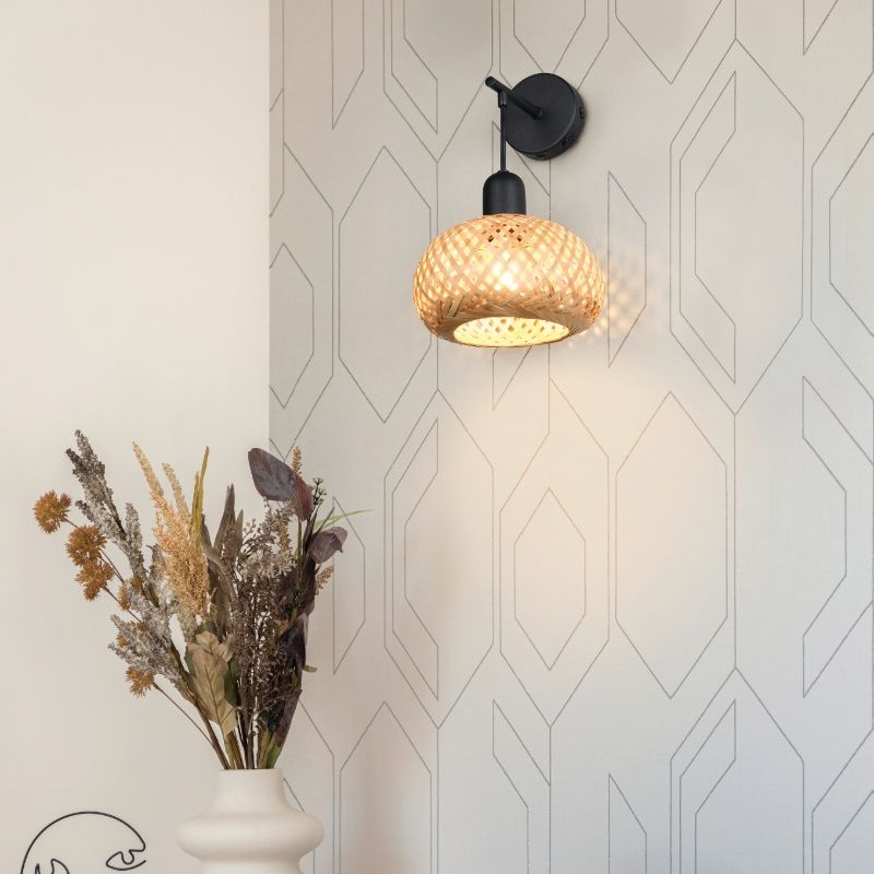 Applique da parete in bambù marrone, Mertcan