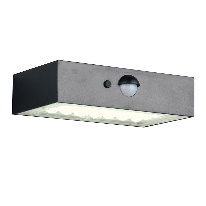 Applique da esterno solare moderna nera, Numan, IP65