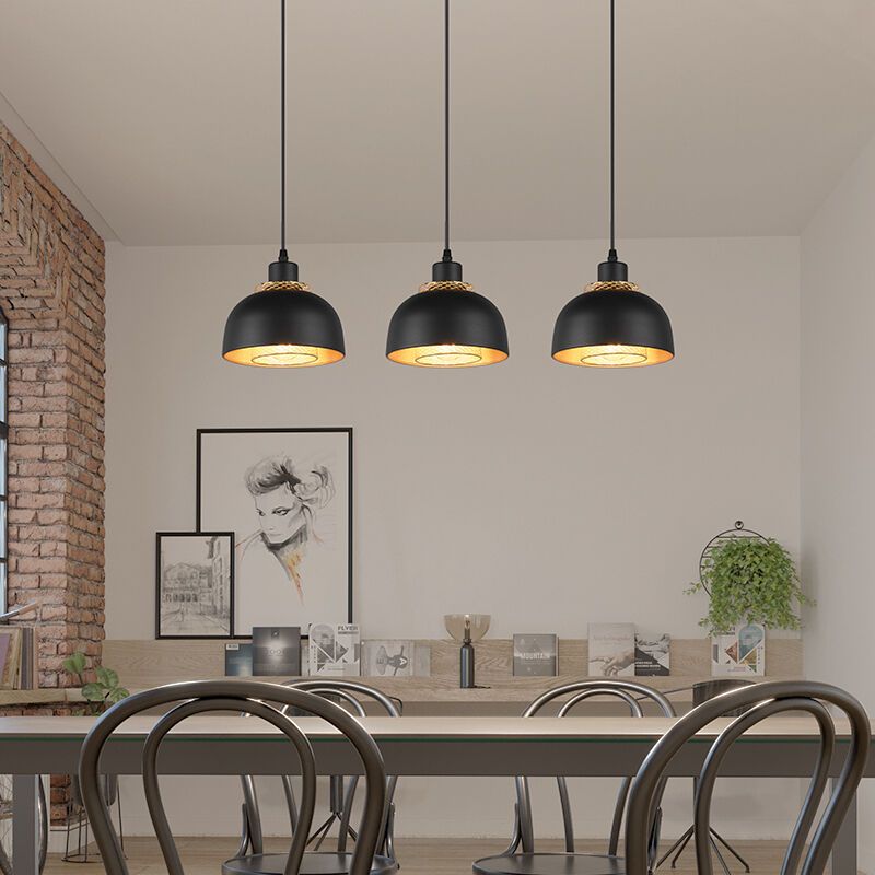 Lampada a sospensione industriale nera, Sylvano