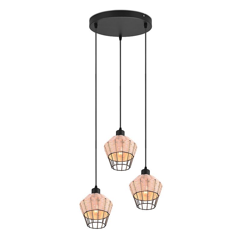 Lampada a sospensione in rattan marrone, Mirne Lampada a sospensione in rattan marrone, Mirne
