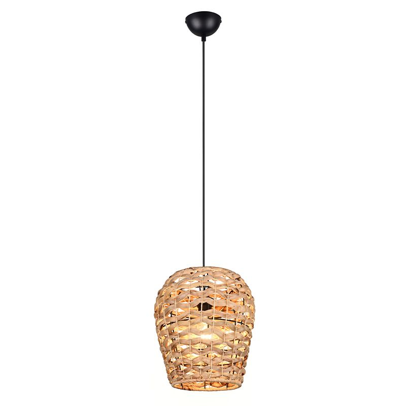 Lampada a sospensione in rattan marrone, Lycke