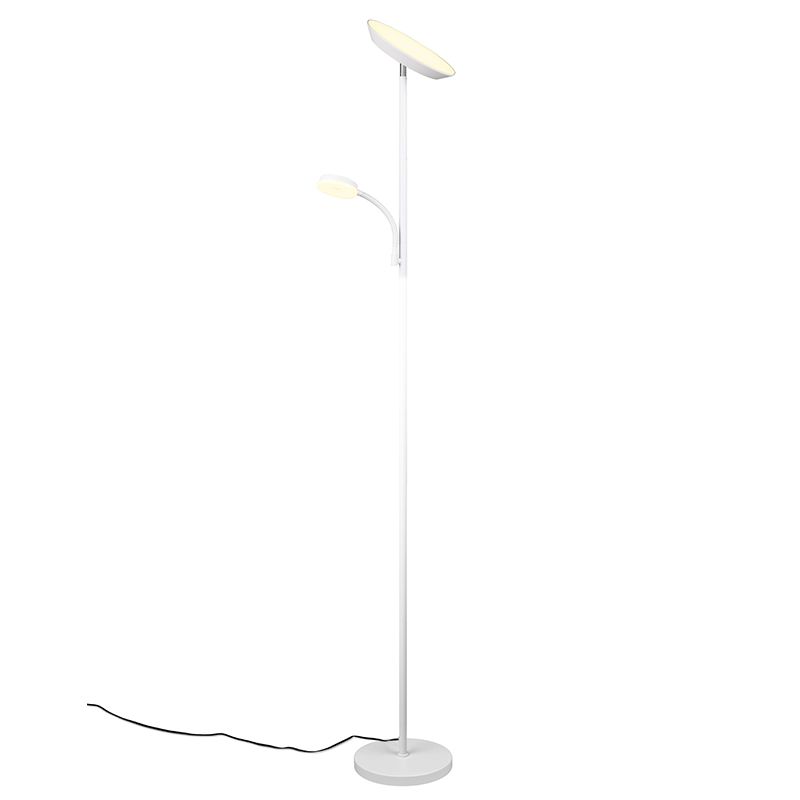 Lampada da terra moderna bianca, Shahid, 17W, bianco regolabile tra caldo e freddo LED, controllo touch