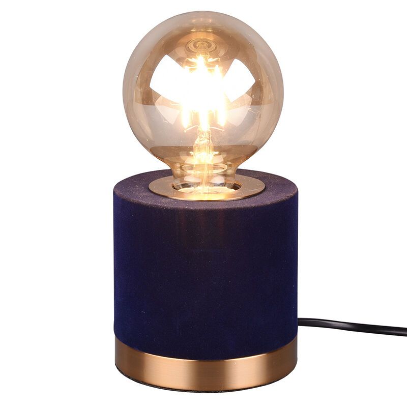 Lampada da tavolo in cemento blu, Fabienne, con interruttore