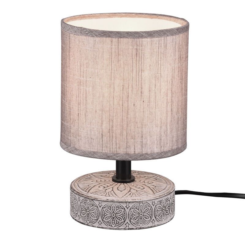 Lampada da tavolo in ceramica marrone, Lola, con interruttore