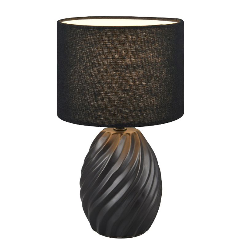 Lampada da tavolo retrò nera, Roeland, con interruttore Lampada da tavolo retrò nera, Roeland, con interruttore