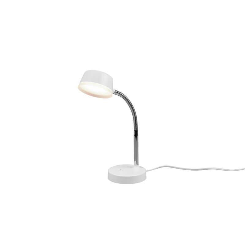 Lampada da scrivania moderna bianca, Fabio, 4,5W, 3000K LED, con interruttore