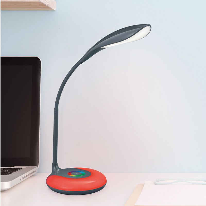 Lampada da scrivania moderna antracite, Zetan, 3W, RGBW LED, controllo touch