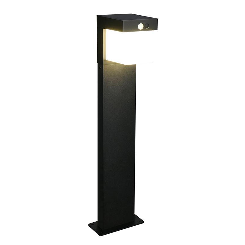 Lampione da giardino solare moderno nero, Kadija, 5,5W, 4000K LED, IP44 Lampione da giardino solare moderno nero, Kadija, 5,5W, 4000K LED, IP44