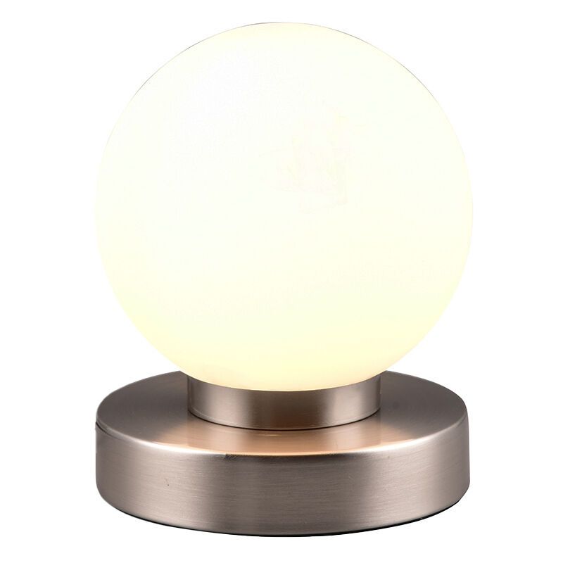 Lampada da tavolo in nichel metallo, Serdal, con interruttore
