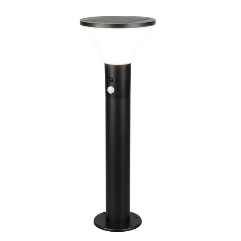 Lampione da giardino solare moderno nero, Nebahat, 3W, 4000K LED, IP44 Lampione da giardino solare moderno nero, Nebahat, 3W, 4000K LED, IP44