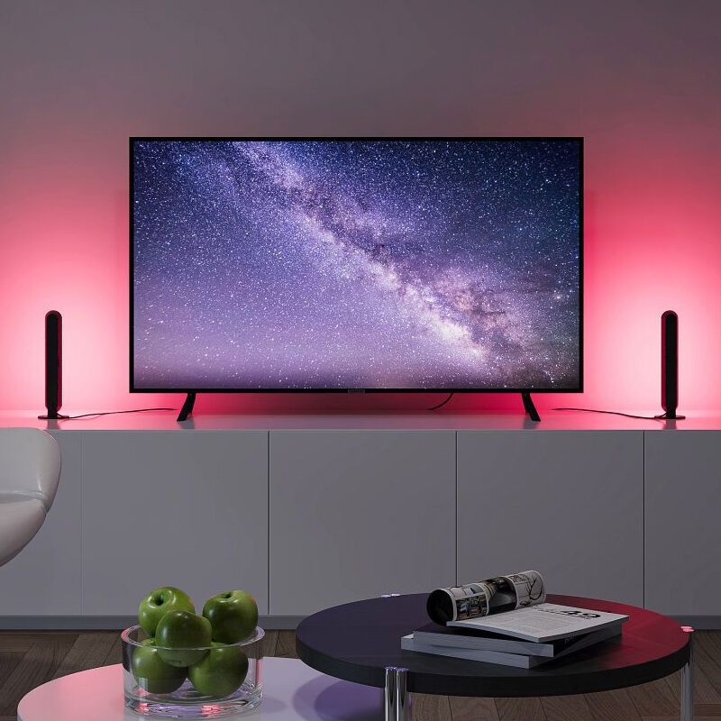 2 lampade da tavolo moderne nere, Umit, 3W, RGB LED, con telecomando