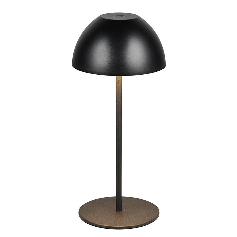 Lampada da tavolo ricaricabile nera in plastica, Mikhail, 2W, 3000K LED, IP44, controllo touch