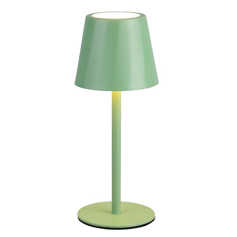 Lampada da tavolo ricaricabile verde metallo, Priya, 1,6W, bianco regolabile tra caldo e freddo LED, dimmer in 3 fasi