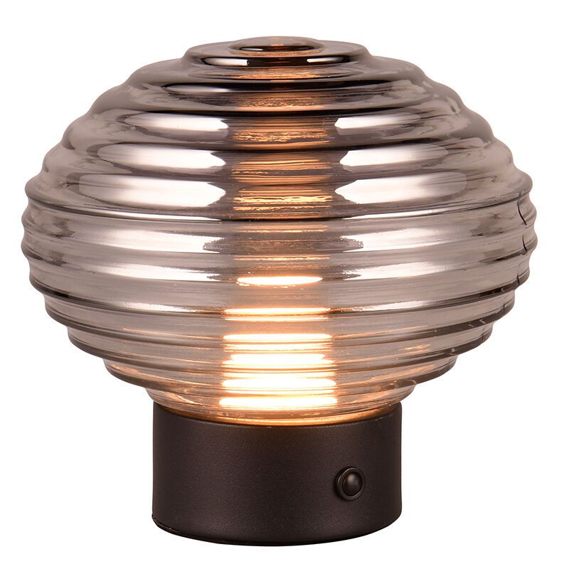 Lampada da tavolo ricaricabile retrò nera, Walid, 2W, 3000K LED, controllo touch