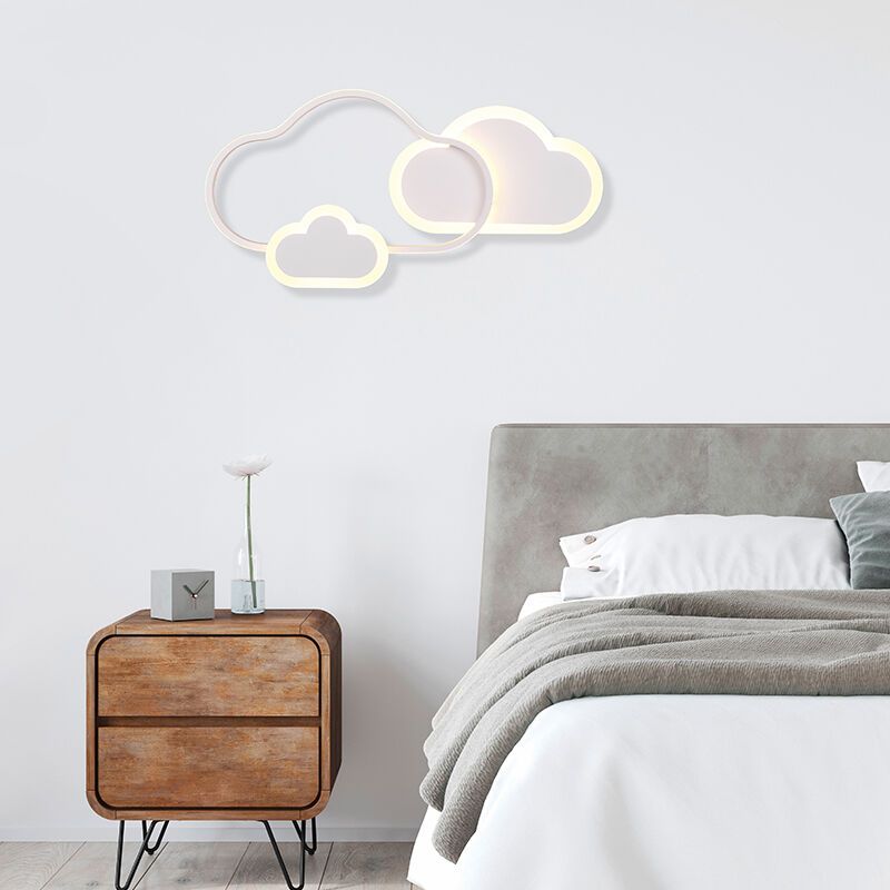 Lampada da soffitto per bambini moderna bianca, Cemil, 29W, RGBW LED, con telecomando