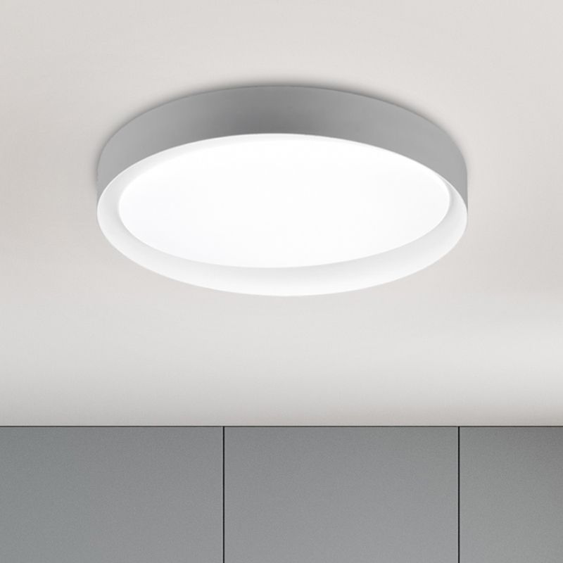 Plafoniera moderna grigia, Joas, 24W, bianco regolabile tra caldo e freddo LED, con telecomando