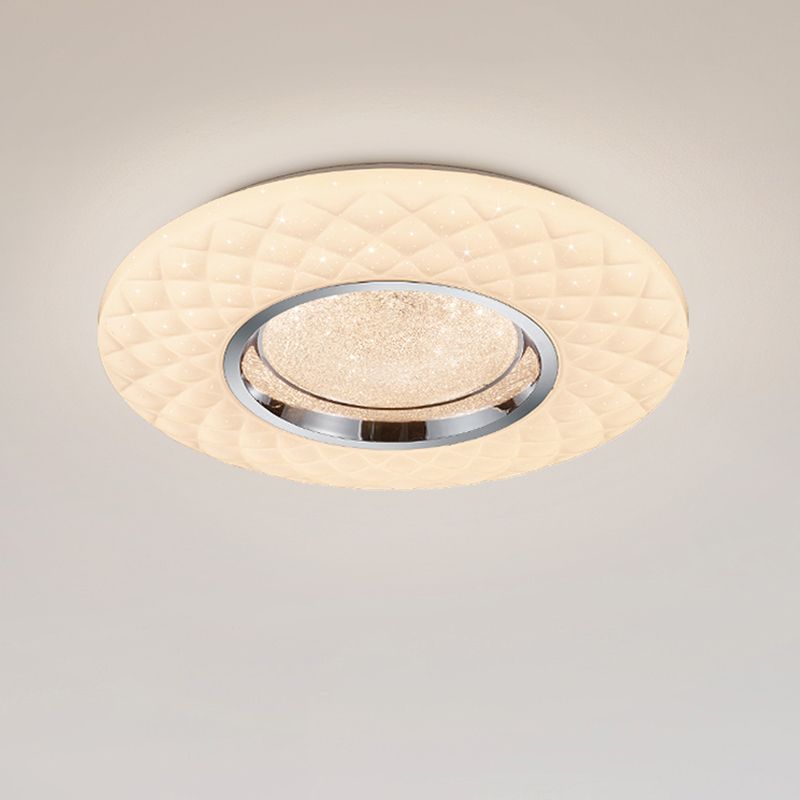 Plafoniera moderna bianca, Neema, 22W, bianco regolabile tra caldo e freddo LED, con telecomando