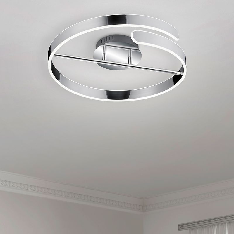 Plafoniera design cromata, Resy, 37W, 4000K LED, dimmer in 3 fasi Plafoniera design cromata, Resy, 37W, 4000K LED, dimmer in 3 fasi